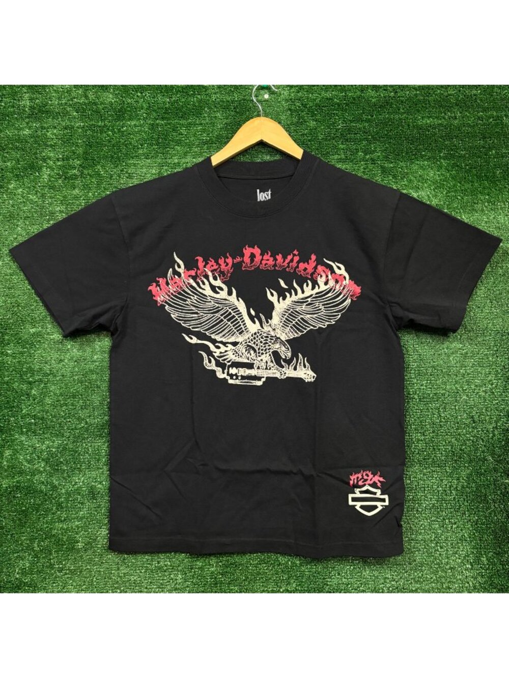 Harley-Davidson Motorcycle x Machine Gun Kelly Eagle on fire T-Shirt Size Medium